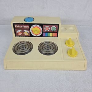 1978 Fisher Price Kitchen Stove Top #919 Glow Magic Burners Vintage Toy Works